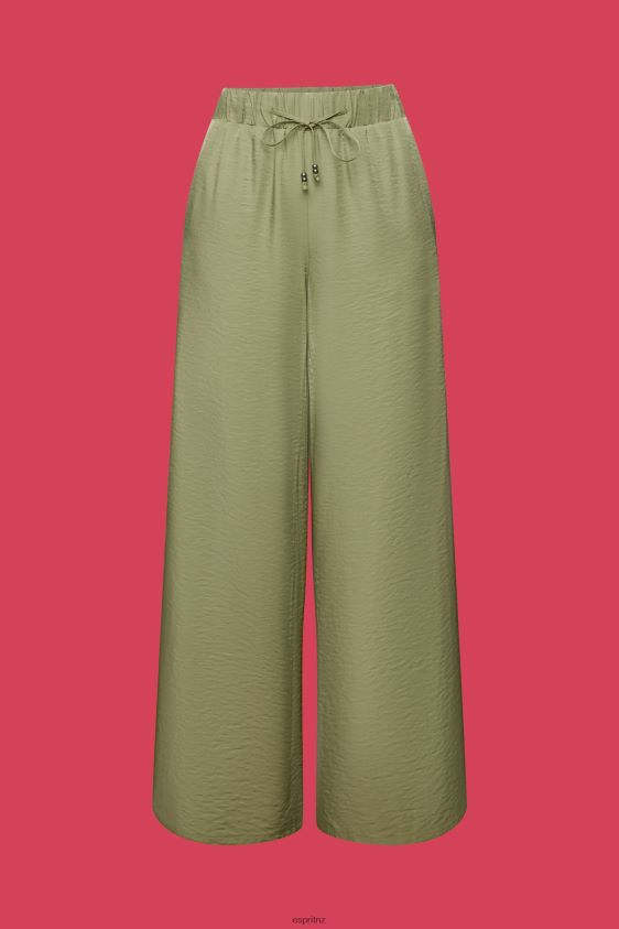 Women Esprit Light Khaki Satin wide leg trousers Trousers & Pants XF444491 - Image 5