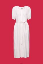 Women Esprit Light Pink Midi shirt dress with a tie belt, cotton blend Dresses XF4444129 - Image 5