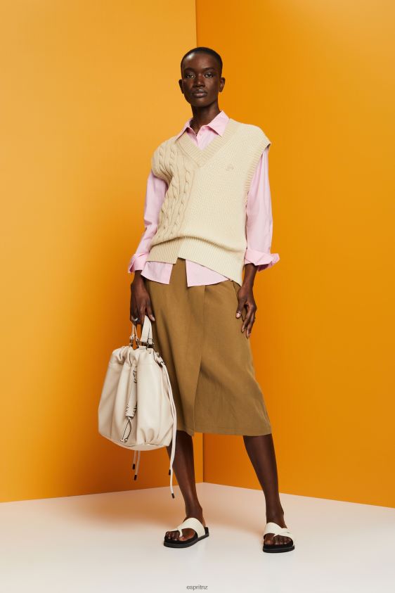 Women Esprit Light Pink Oversized white cotton blouse Blouses XF4444407 - Image 2