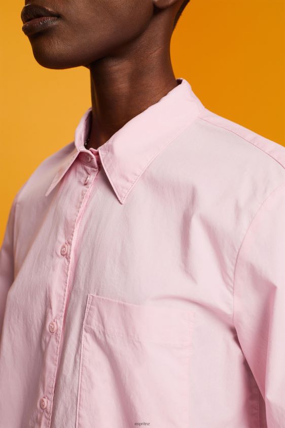 Women Esprit Light Pink Oversized white cotton blouse Blouses XF4444407 - Image 3