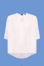 Women Esprit Light Pink Textured short-sleeve blouse Blouses XF4444117 - Image 5