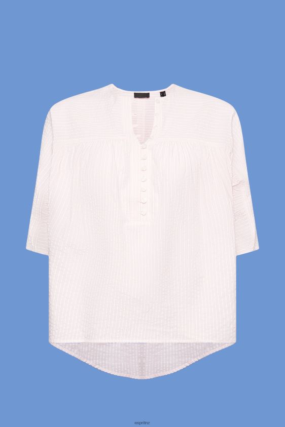Women Esprit Light Pink Textured short-sleeve blouse Blouses XF4444117 - Image 5
