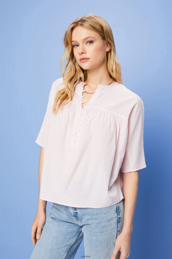 women_esprit_light_pink_textured_short_sleeve_blouse_blouses_xf4444117.jpg Women Esprit Light Pink Textured short-sleeve blouse Blouses XF4444117 - Image 1