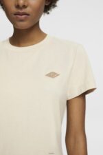 Women Esprit Light Taupe Cotton T-shirt with embroidered logo T-Shirts XF4444148 - Image 3