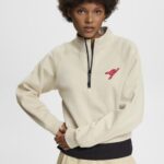 Women Esprit Light Taupe Half-zip sweatshirt Sweatshirts & Hoodies XF4444160