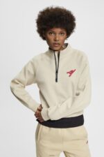 Women Esprit Light Taupe Half-zip sweatshirt Sweatshirts & Hoodies XF4444160