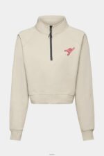 Women Esprit Light Taupe Half-zip sweatshirt Sweatshirts & Hoodies XF4444160 - Image 5
