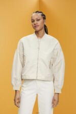 Women Esprit Light Taupe Oversized bomber jacket Jackets XF4444214