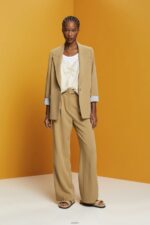 Women Esprit Light Taupe Satin strappy top Top XF4444355 - Image 2