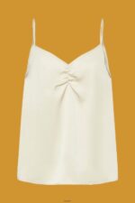 Women Esprit Light Taupe Satin strappy top Top XF4444355 - Image 5