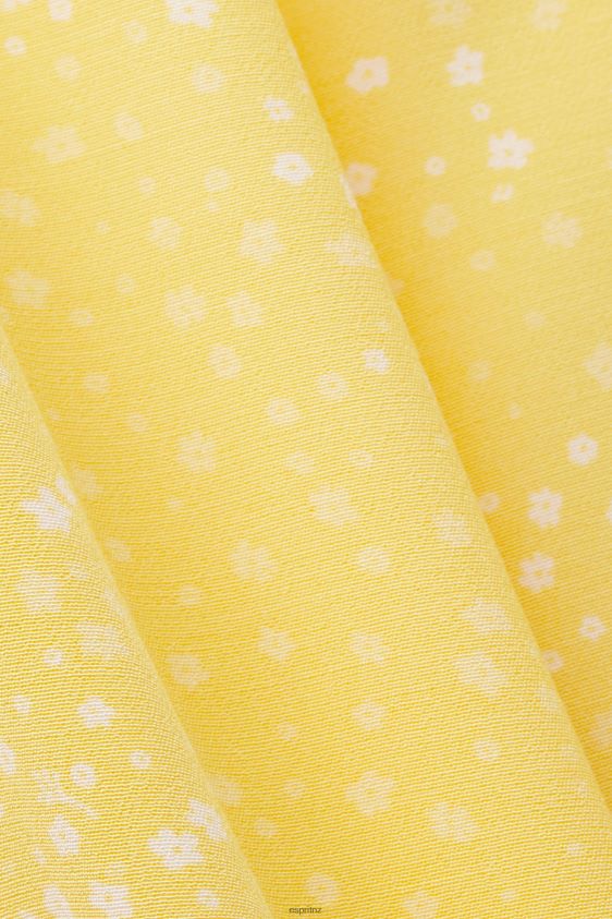 Women Esprit Light Yellow Patterned mini dress with a bow tie Dresses XF4444128 - Image 4