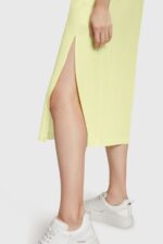 Women Esprit Lime Yellow RAYON SILK Tank Dress Dresses XF4444452 - Image 3