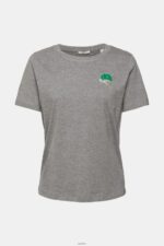 Women Esprit Medium Grey Embroidered t-shirt T-Shirts XF4444528 - Image 5