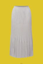 Women Esprit Medium Grey Pleated midi skirt Skirts XF4444481 - Image 5