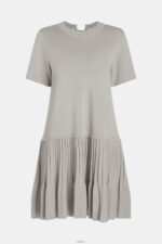 Women Esprit Medium Grey Pleated peplum dress Dresses XF4444487 - Image 4