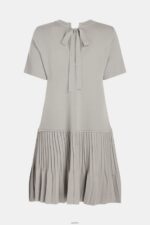 Women Esprit Medium Grey Pleated peplum dress Dresses XF4444487 - Image 5