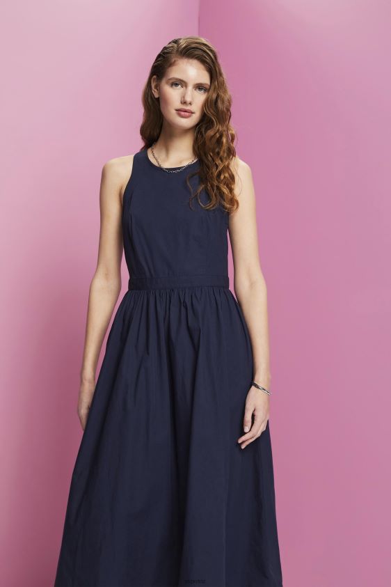 women_esprit_navy_cotton_midi_dress_dresses_xf4444185.jpg Women Esprit Navy Cotton Midi Dress Dresses XF4444185 - Image 1