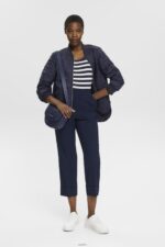 Women Esprit Navy Cotton tank top with stripes Tank XF4444242 - Image 2