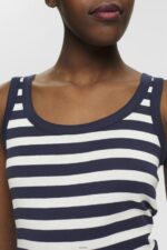 Women Esprit Navy Cotton tank top with stripes Tank XF4444242 - Image 3