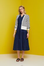 Women Esprit Navy Dresses light woven Dresses XF4444100 - Image 2