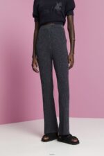 Women Esprit Navy Glitter effect knitted trousers Trousers & Pants XF4444259