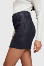 Women Esprit Navy Metallic cable knit mini skirt Skirts XF4444359 - Image 3
