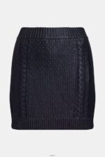 Women Esprit Navy Metallic cable knit mini skirt Skirts XF4444359 - Image 4
