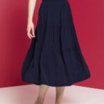 Women Esprit Navy Midi skirt Skirts XF4444239