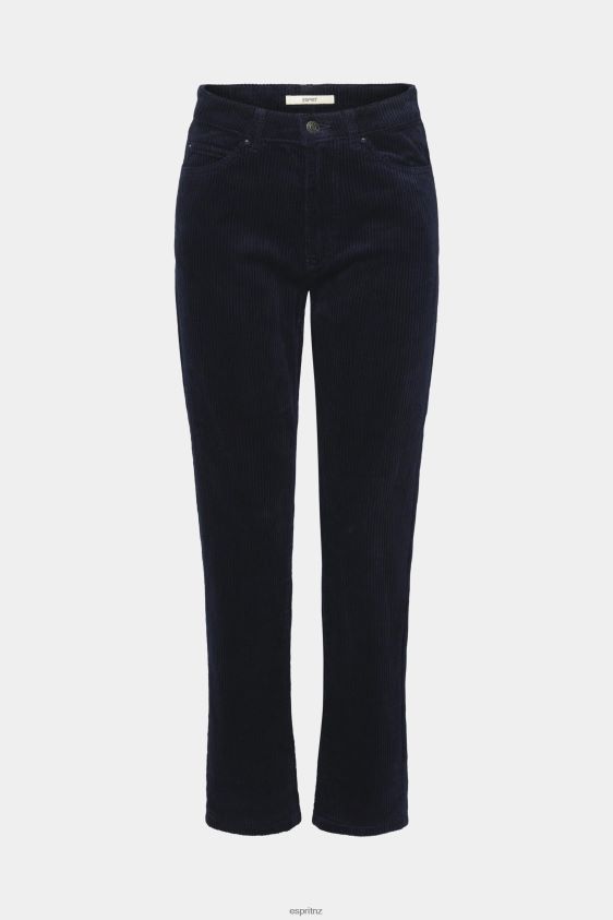 Women Esprit Navy Mom fit cord trousers Trousers & Pants XF4444253 - Image 5