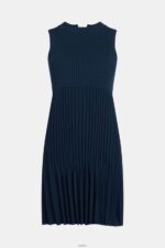 Women Esprit Navy Pleated fit and flare dress Dresses XF4444384 - Image 6