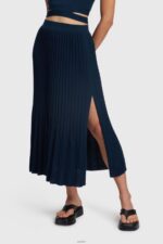 Women Esprit Navy Pleated midi skirt Skirts XF4444390
