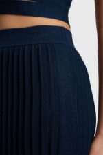 Women Esprit Navy Pleated midi skirt Skirts XF4444390 - Image 4