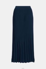 Women Esprit Navy Pleated midi skirt Skirts XF4444390 - Image 7