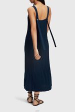 Women Esprit Navy Pleated strap dress Dresses XF4444388 - Image 3