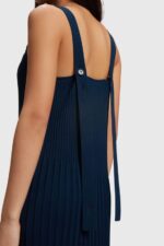 Women Esprit Navy Pleated strap dress Dresses XF4444388 - Image 5