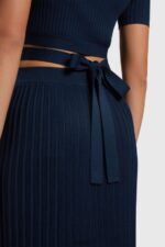 Women Esprit Navy Pleated top Sweaters XF4444378 - Image 5