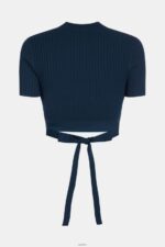 Women Esprit Navy Pleated top Sweaters XF4444378 - Image 7