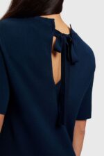 Women Esprit Navy Pretty Pleats Frill Hem Dress Dresses XF4444470 - Image 3