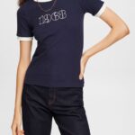 Women Esprit Navy Print t-shirt T-Shirts XF4444543