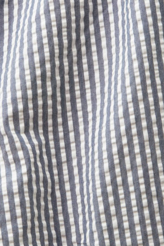 Women Esprit Navy Seersucker shorts with stripes, 100% cotton Shorts XF444496 - Image 4