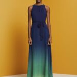 Women Esprit Navy Sleeveless maxi dress with all-over floral pattern Dresses XF4444258