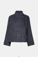 Women Esprit Navy Structured Woven Jacket Jackets XF444420 - Image 5