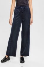 Women Esprit Navy Wide fit striped joggers Joggers XF4444423