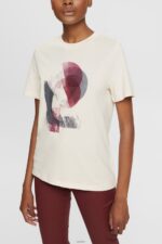 Women Esprit Nude Logo t-shirt, TENCEL blend T-Shirts XF4444441