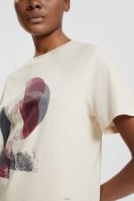 Women Esprit Nude Logo t-shirt, TENCEL blend T-Shirts XF4444441 - Image 3