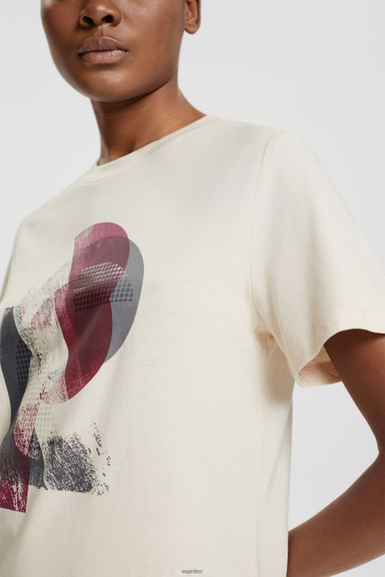 Women Esprit Nude Logo t-shirt, TENCEL blend T-Shirts XF4444441 - Image 3
