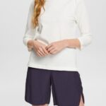 Women Esprit Off White Casual cotton slub t-shirt T-Shirts XF4444539