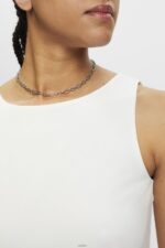Women Esprit Off White Cropped sleeveless blouse Blouses XF4444308 - Image 3