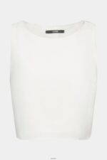 Women Esprit Off White Cropped sleeveless blouse Blouses XF4444308 - Image 5