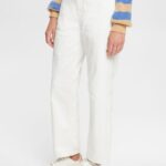 Women Esprit Off White High-rise dad fit jeans Denim XF4444320